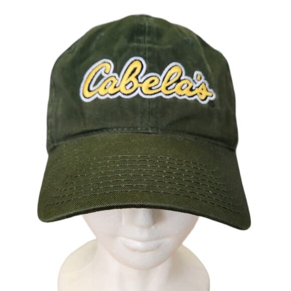 Cabela's Worlds Foremost Outfitters Embroidered Green Ball Cap Hat Lid - Picture 1 of 5